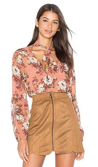 WAYF Newbury Blouse in Rose Floral | Revolve Clothing