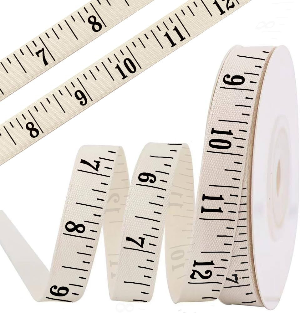 Ruler Cotton Ribbon, 5/8" x 10 Yards Cream White Ivory Cotton Teaching Mathematics Soft Natural R... | Amazon (US)