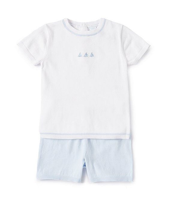 Edgehill Collectionx The Broke Brooke Little Boys 2T-4T William Boat Embroidered Short Sleeve Top... | Dillard's