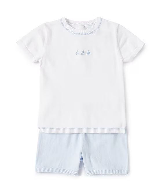 Edgehill Collectionx The Broke Brooke Little Boys 2T-4T William Boat Embroidered Short Sleeve Top... | Dillard's