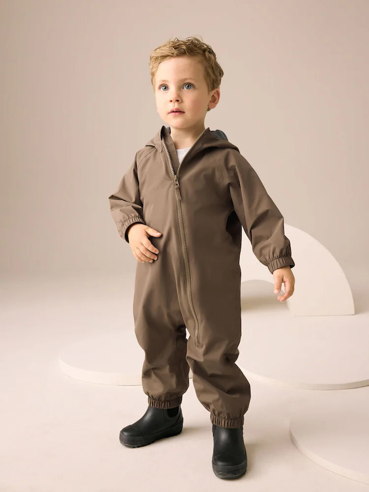 Braun - Wasserdichter Regenanzug mit Fleece-Futter (3 M.–7 J.) | Next EU