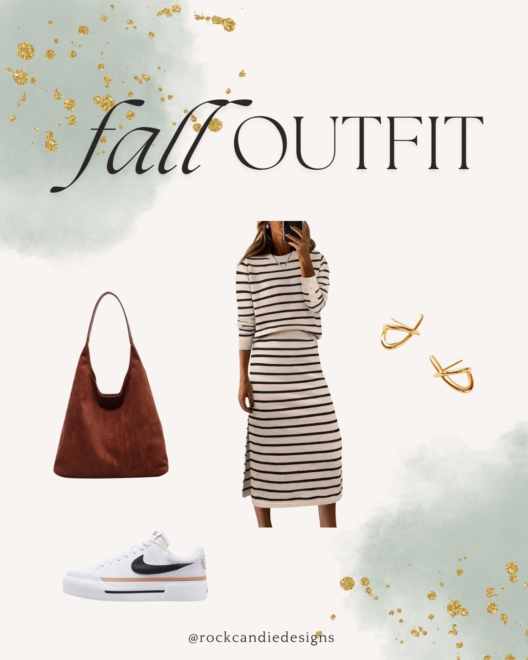 In my Amazon cart right now is this entire outfit, because even though it’s still 80° out, I can feel that crisp morning air and it has me dreaming about fall outfits! This sweater dress looks super cozy and let’s be real, since I’m a mom, I’m rocking sneakers, because I definitely don’t have time for my plantar fasciitis lol love to is little brown bag and those pretty gold earrings, too! 

#LTKOver40 #LTKFallSale #LTKSeasonal