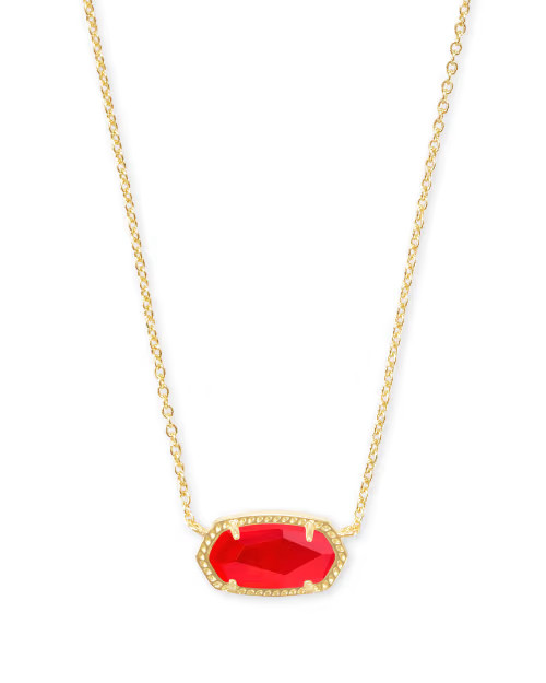 Elisa Gold Pendant Necklace in Red Illusion | Kendra Scott