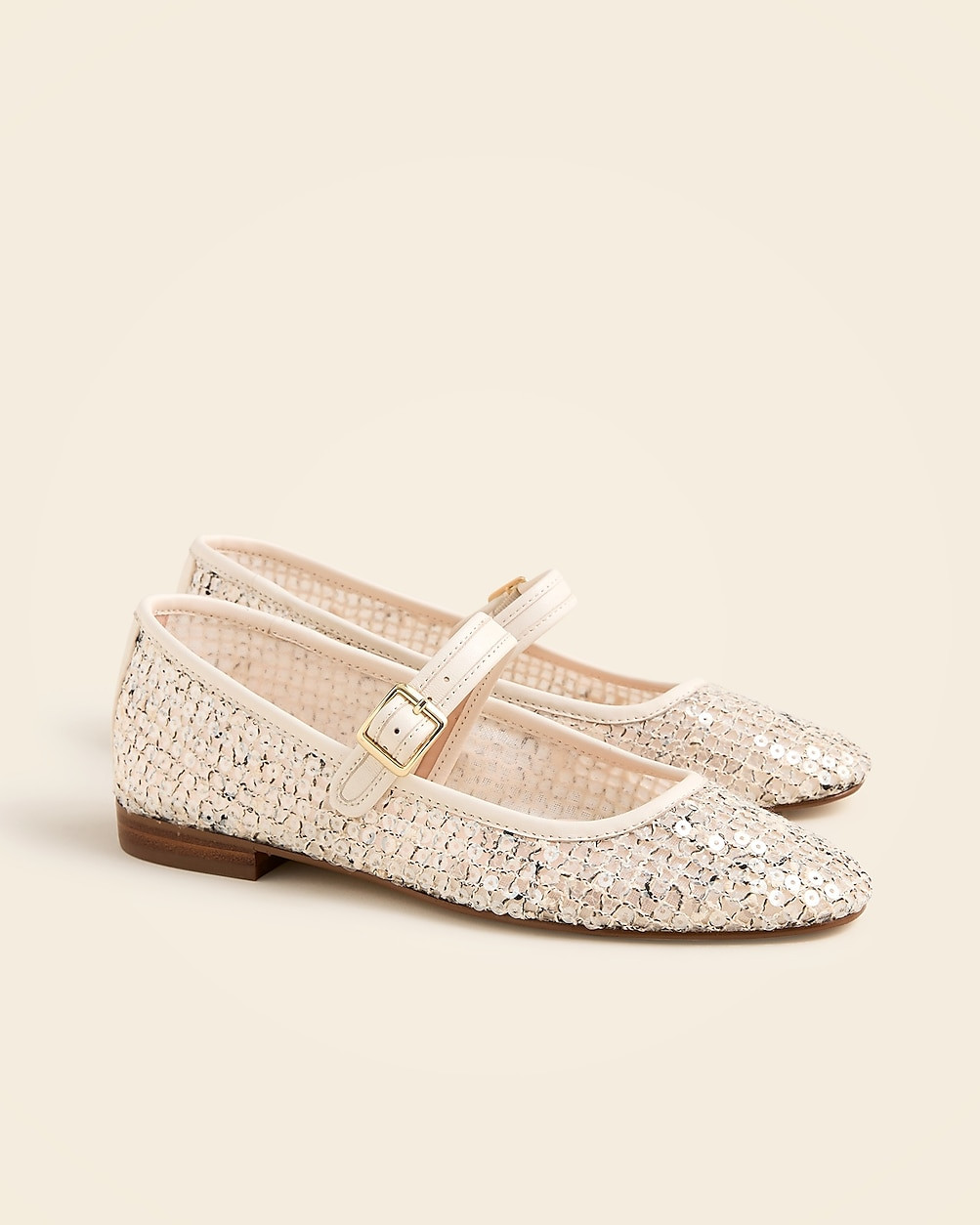 Mesh Mary Jane ballet flats with sequins | J. Crew US