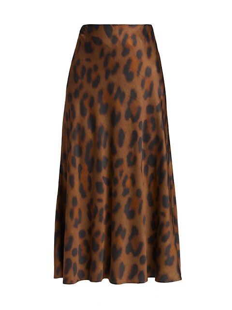 Clarisa Leopard-Print Bias Midi Skirt | Saks Fifth Avenue