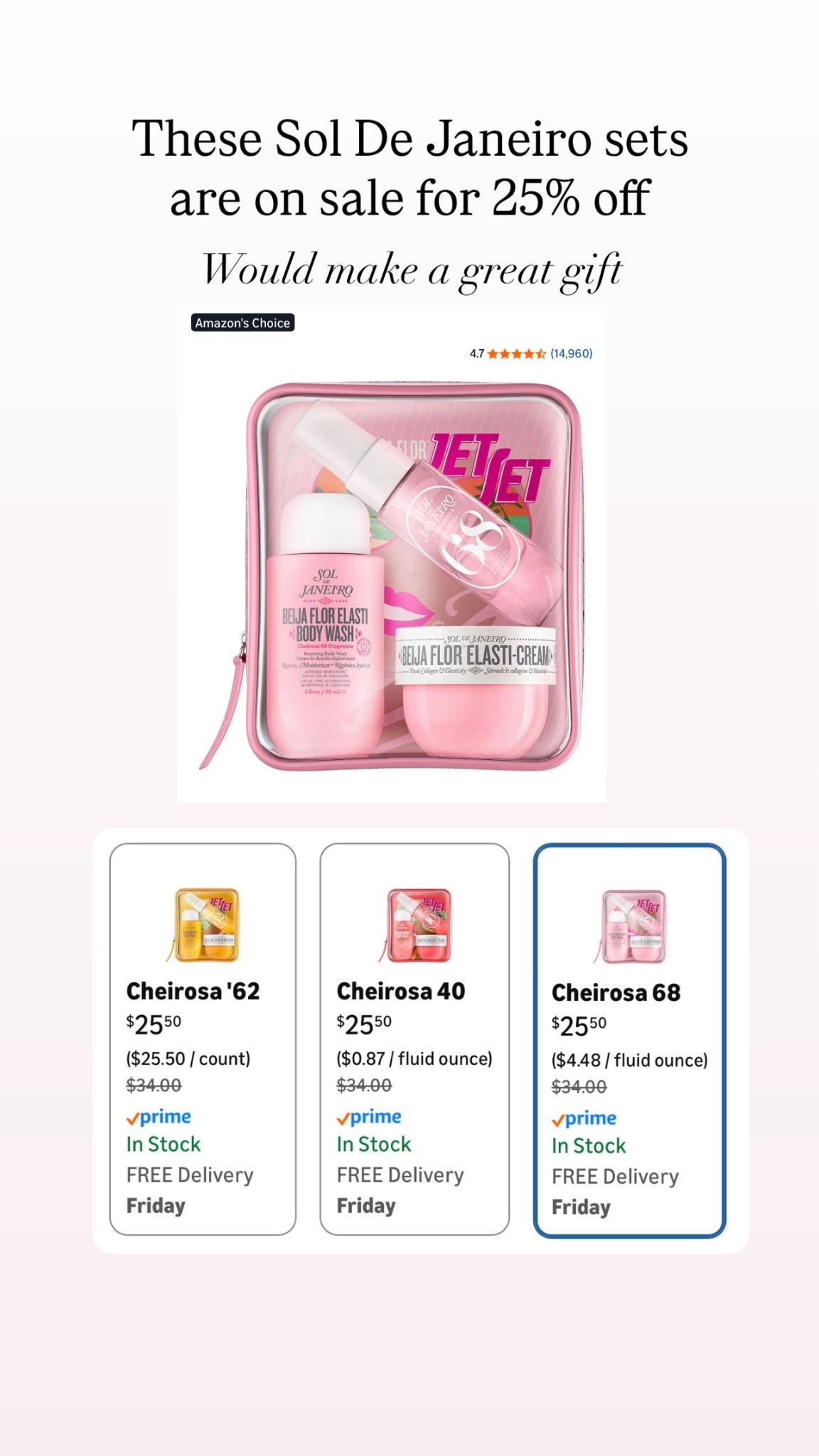 Sol de Janeiro travel sets


#LTKCyberWeek #LTKSaleAlert #LTKBeauty