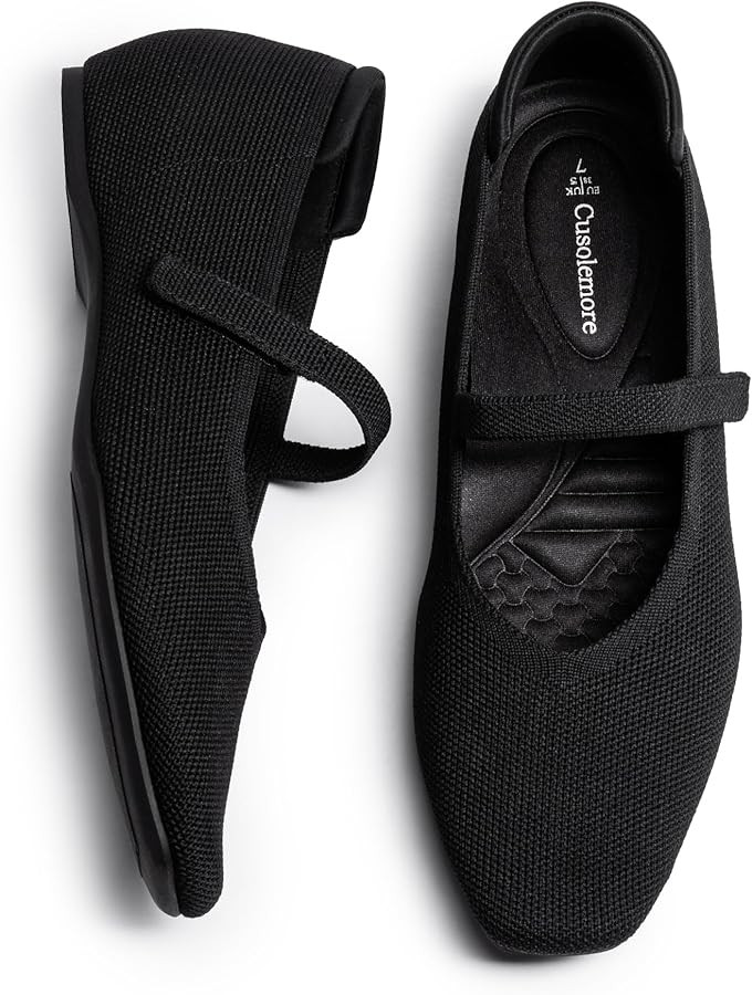 Mary Jane Flat Shoes for Women with Arch Support and Concealed Low Wedge Heel, Comfortable Women ... | Amazon (US)