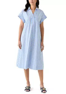 Crown & Ivy™ Women's Short Sleeve Yarn Dyed Straight Dress | Belk
