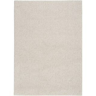 Nourison Textured Home Ivory Beige 5 ft. x 7 ft. Solid Geometric Contemporary Area Rug 922700 - T... | The Home Depot