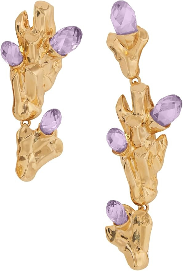 Amazon.com: Oscar de la Renta, Asymmetrical Rock Earrings, Amethyst : Luxury Stores | Amazon (US)