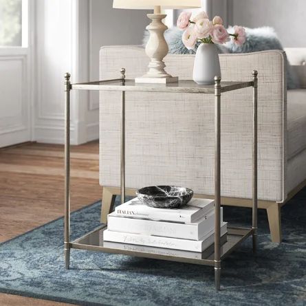 Calista Marble Top End Table With Storage | Wayfair Professional
