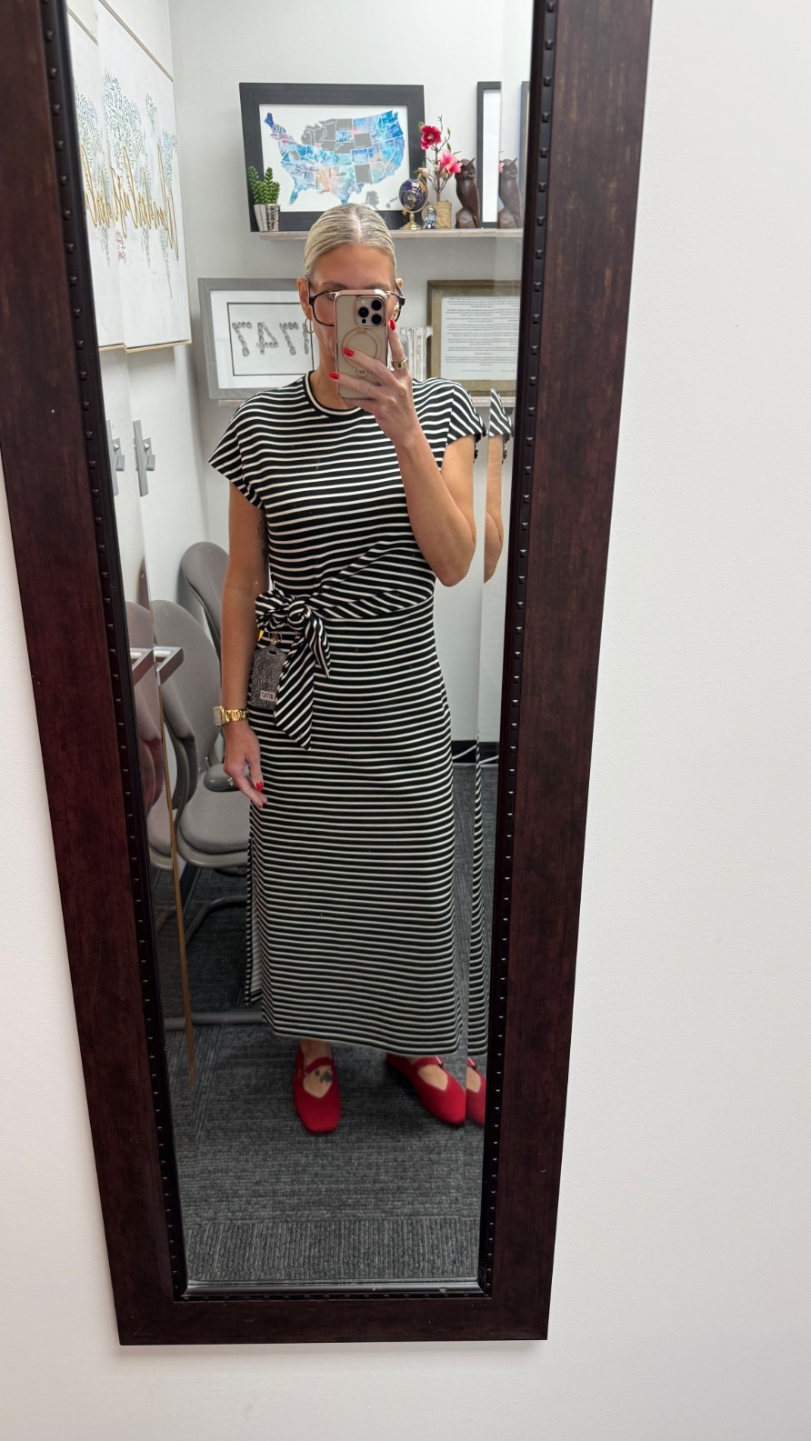 I love this wrap style dress from Spanx so much that I happily repurchased in a smaller size. It’s made of their AirEssentials material and feels like absolute heaven. I’m wearing an XS. 

#LTKWorkwear #LTKOver40 #LTKootd