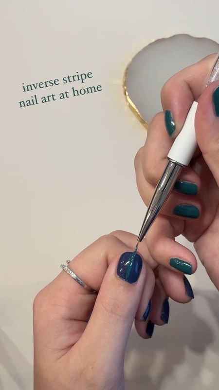 Easy nail art at home 💙💚 Here’s the links to everything I used for this nail design! 

#LTKbeauty #LTKunder50