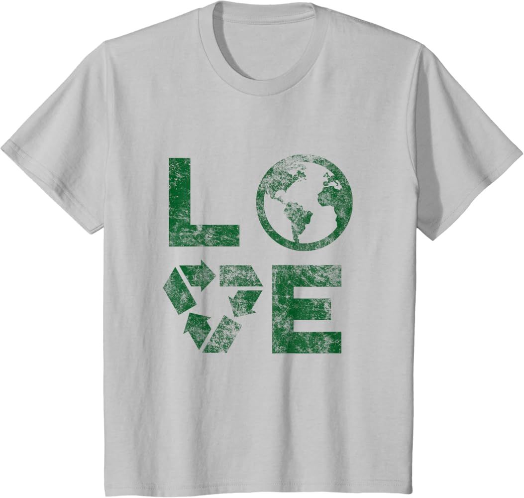 Love Earth Day 90s Vintage Recycling Kids or Teacher T-Shirt | Amazon (US)