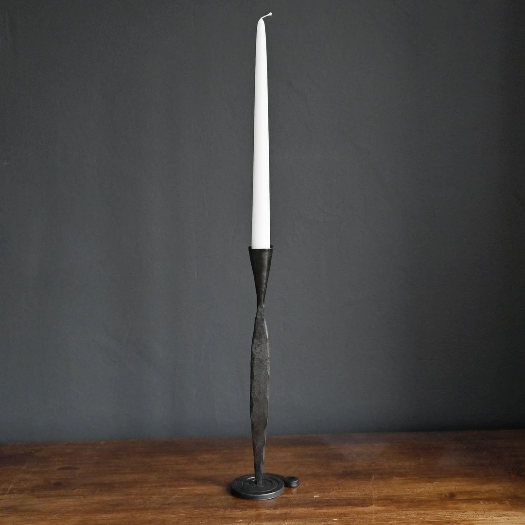 Forged Black Iron Tapered Candle Holder Hand Forged Black - Etsy UK | Etsy (UK)