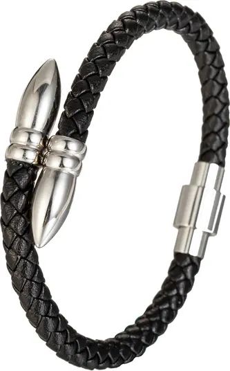 David Leather Titanium Spike Cuff Bracelet | Nordstrom Rack