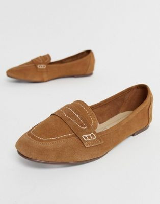 New Look contrast stitch loafer in tan | ASOS US