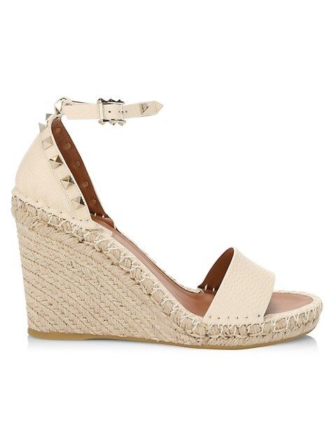 Rockstud Leather Espadrille Wedge Sandals | Saks Fifth Avenue