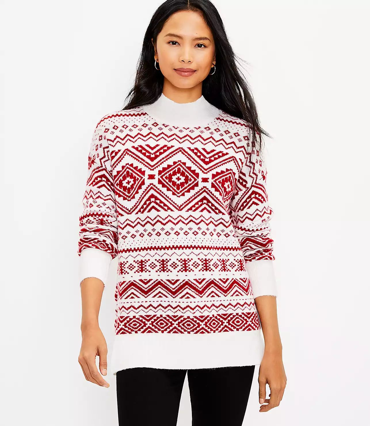 Snowflake Fair Isle Tunic Sweater | LOFT
