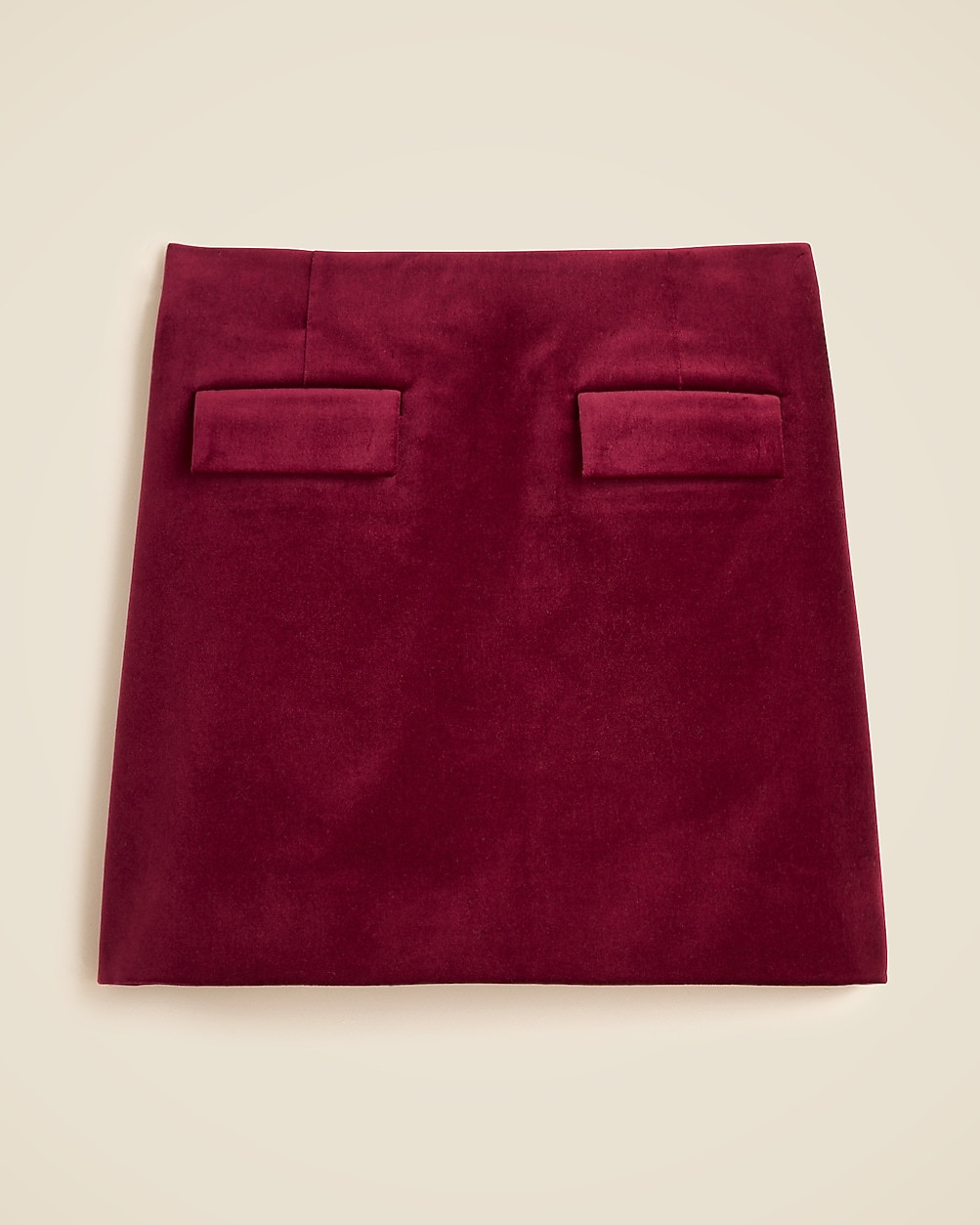 Flap-pocket mini skirt in velvet | J. Crew US