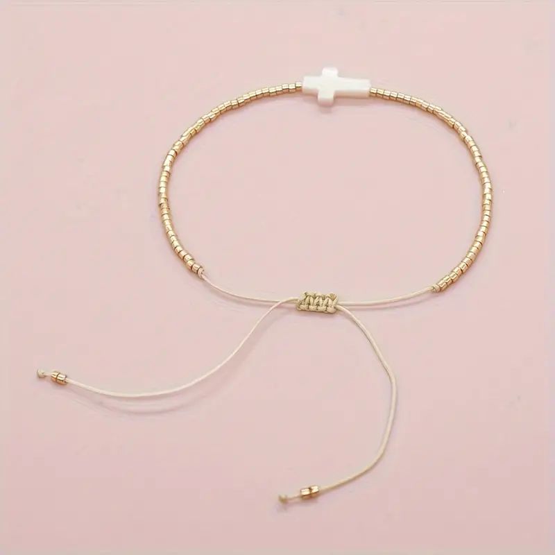 Boho Style Mini Cross Braided Bracelet Boho Style Hand Jewelry Decoration Best Friend Gift | Temu Affiliate Program