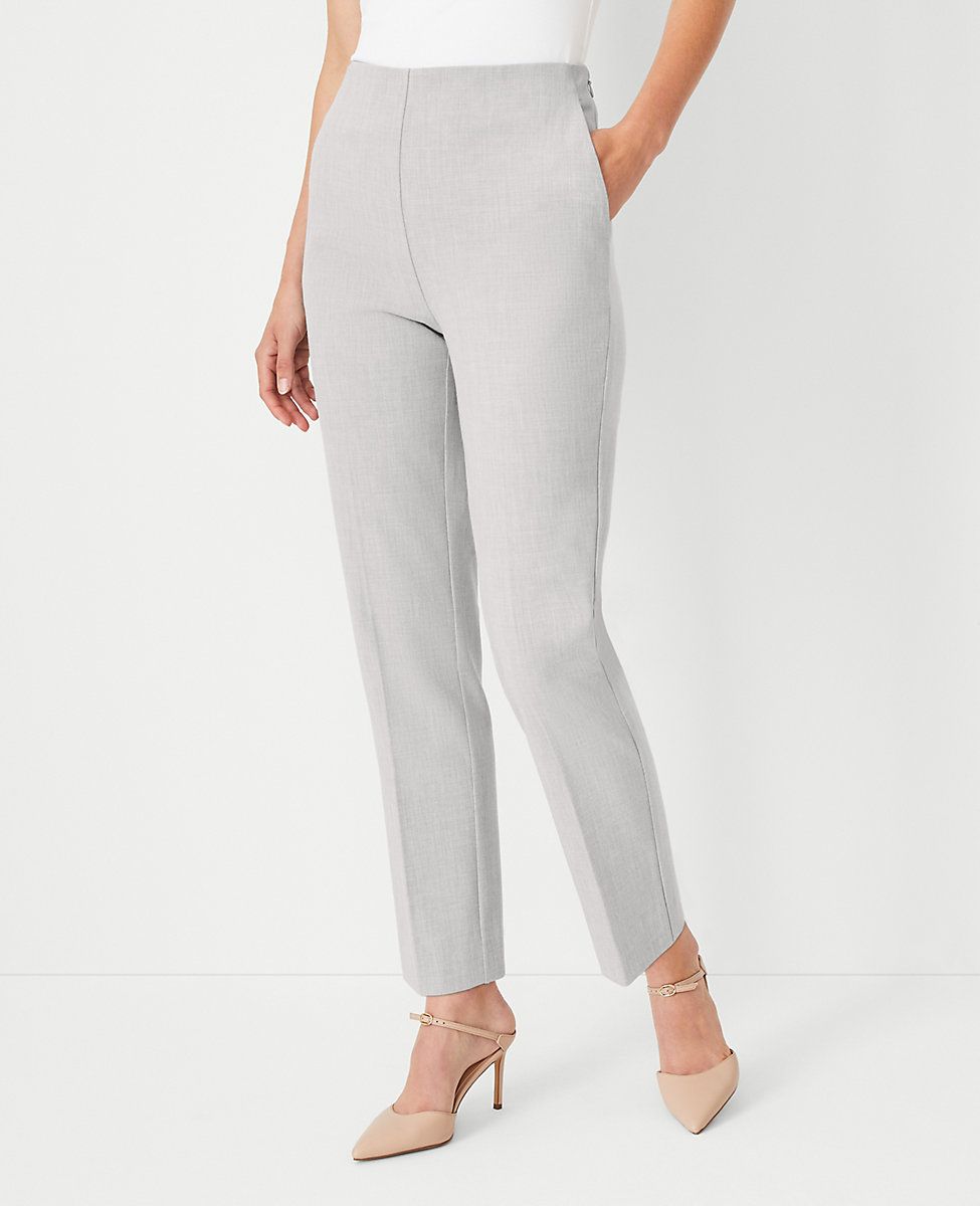 The High Rise Side Zip Ankle Pant in Bi-Stretch | Ann Taylor (US)