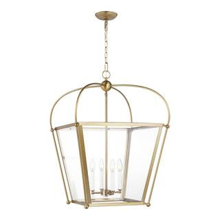 Sea Gull Lighting(Brand Rating: 4.4/5)Charleston 14.5 in. Medium 4-Light Satin Brass Hanging Pend... | The Home Depot