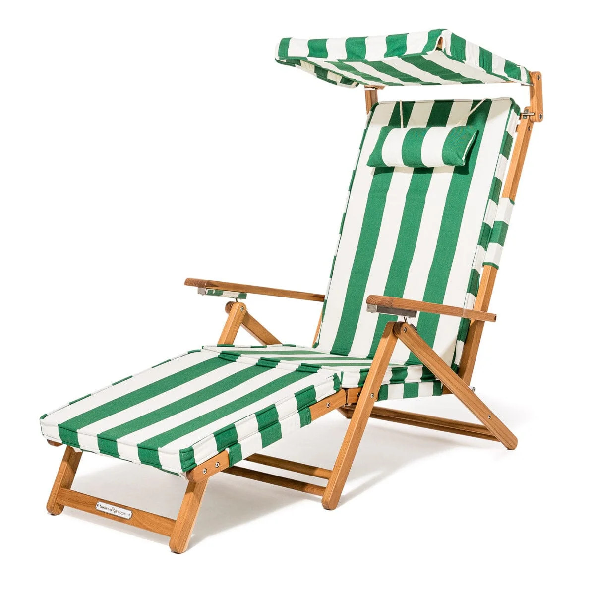 The Club Chair Teak Natural Crew Canyon Green Stripe | Business & Pleasure Co.