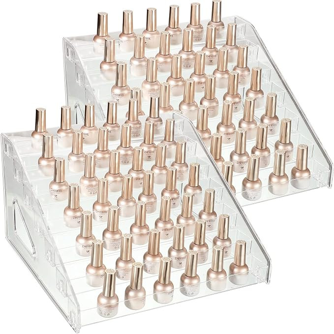 Jetec 2 Pcs 7 Tiers Style Acrylic Nail Polish Organizer Clear Glasses Holder Sunglasses Organizer... | Amazon (US)