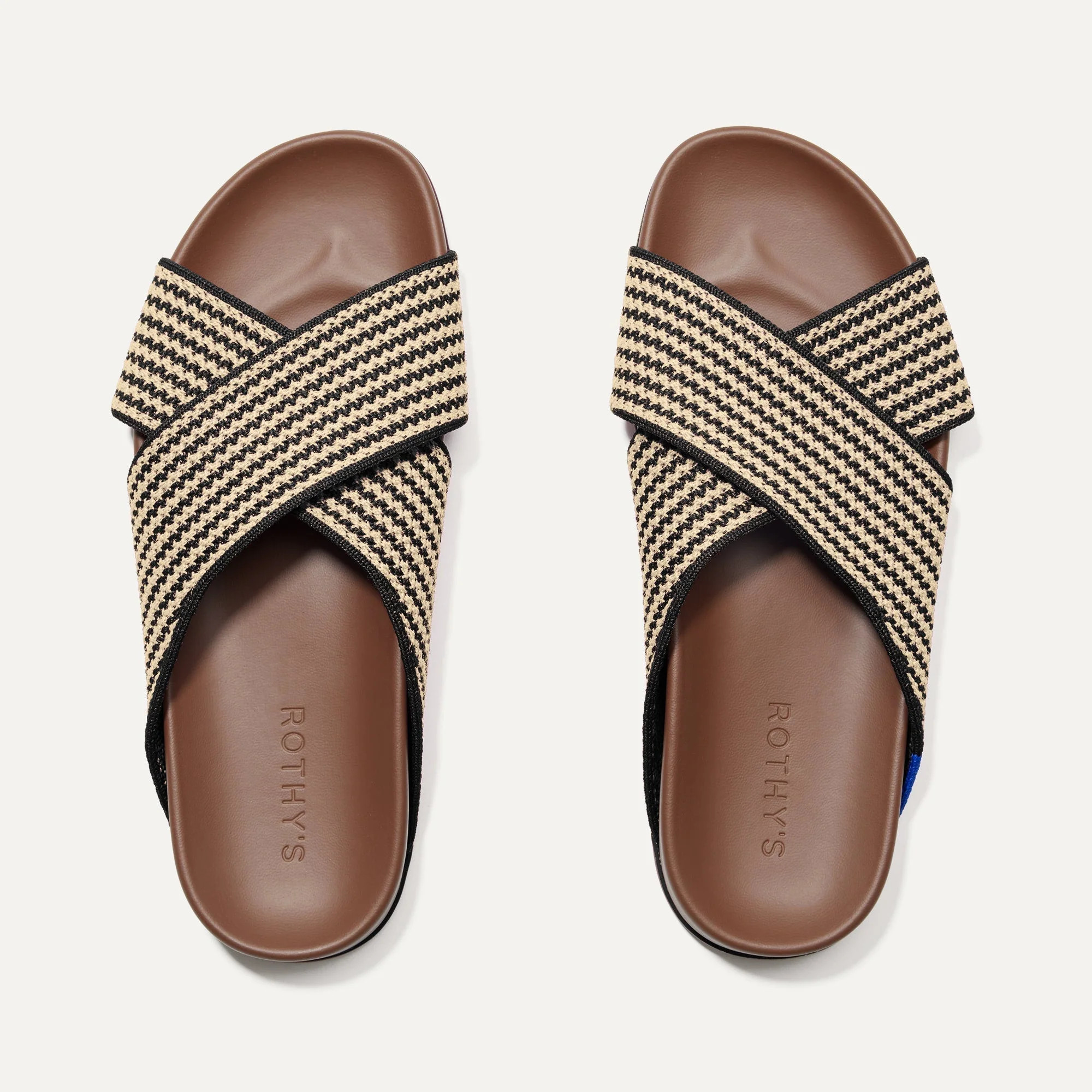 The Weekend Slide in Toffee Stripe | Women's Shoes | Rothy's | Rothy's