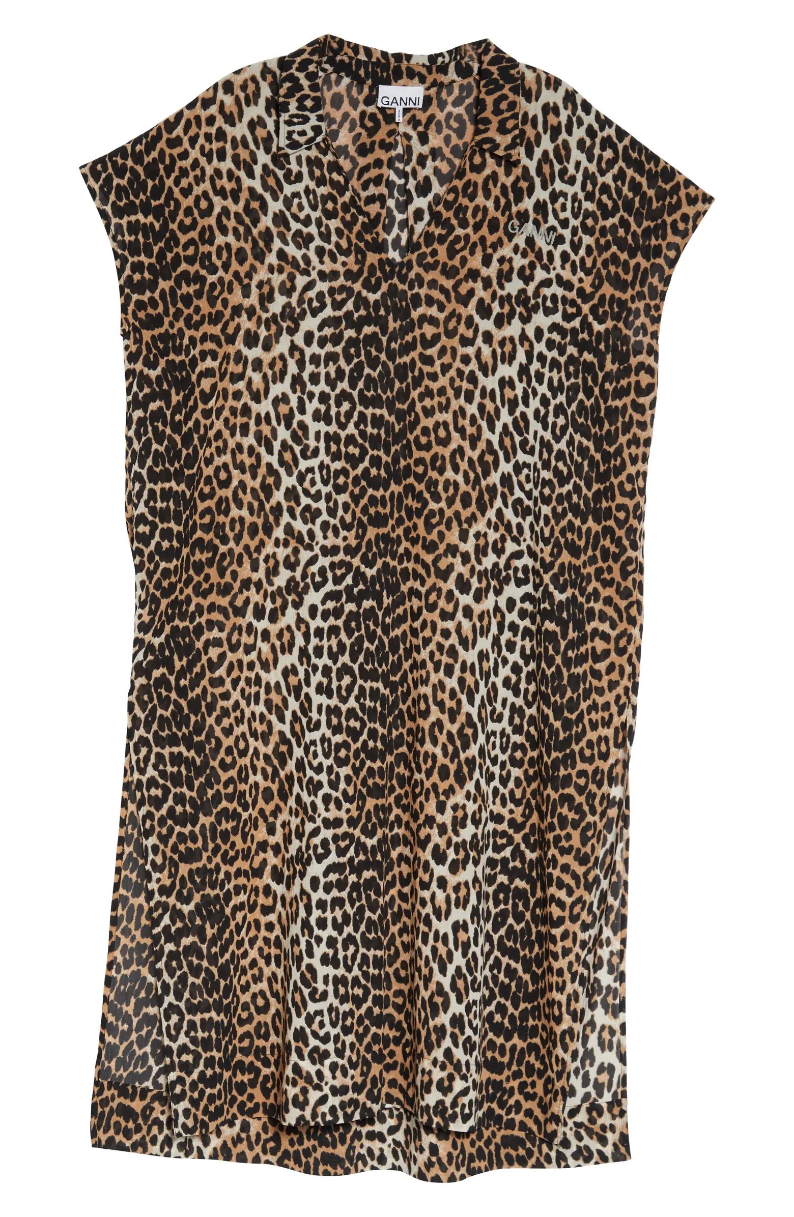 Leopard Print Organic Cotton Cover-Up | Nordstrom