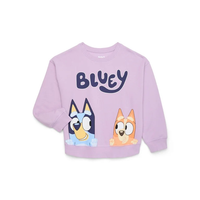 Bluey and Bingo Girls Graphic Fleece Crewneck Sweatshirt, Sizes 4-12 | Walmart (US)