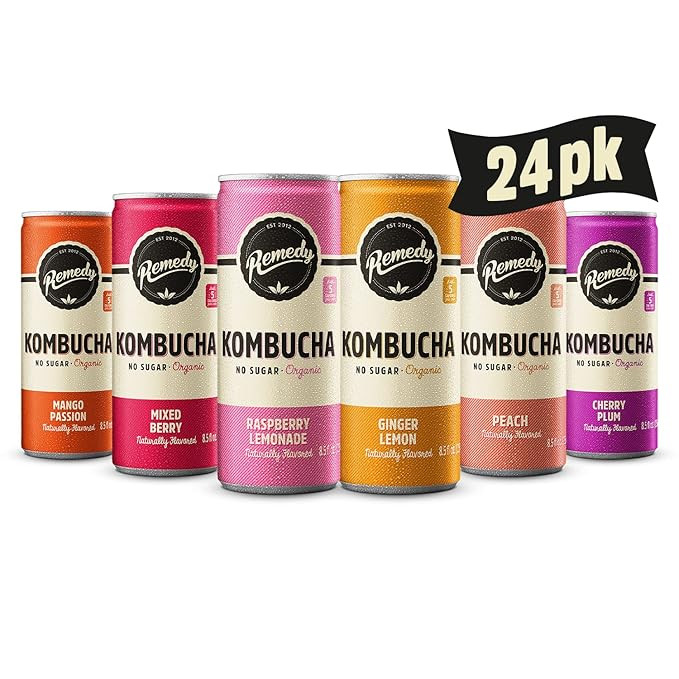 Remedy Kombucha Tea Organic Drink - Sugar Free, Keto, Vegan & Gluten Free - Sparkling Live Cultur... | Amazon (US)