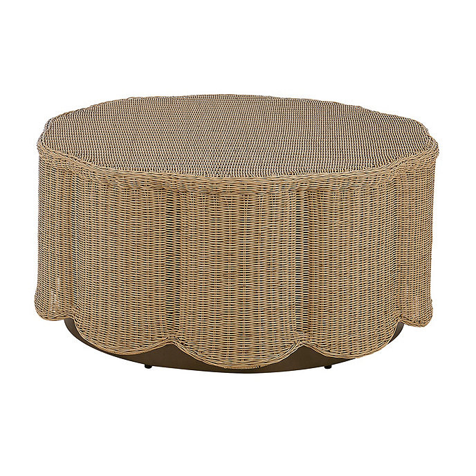 Lyra Resin Wicker Scalloped Side Table for Outdoor | Ballard Designs, Inc.