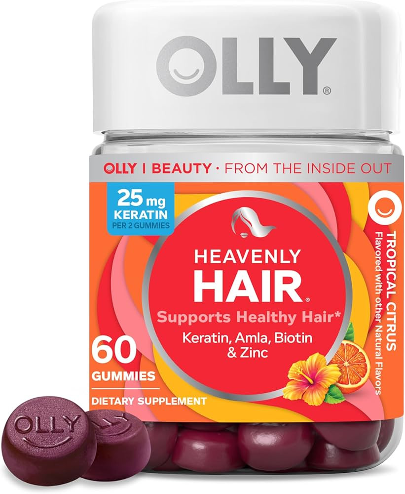 OLLY Heavenly Hair Gummy, Supports Healthy Hair, Keratin, Biotin, AMLA, Chewable Supplement, 30 D... | Amazon (US)