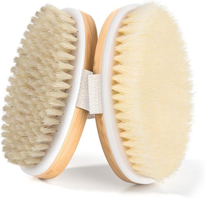 2 Pack Dry Brushing Body Brush, Natural and Soft Bristle Shower Brush for Body Cleaning, Exfoliat... | Amazon (US)