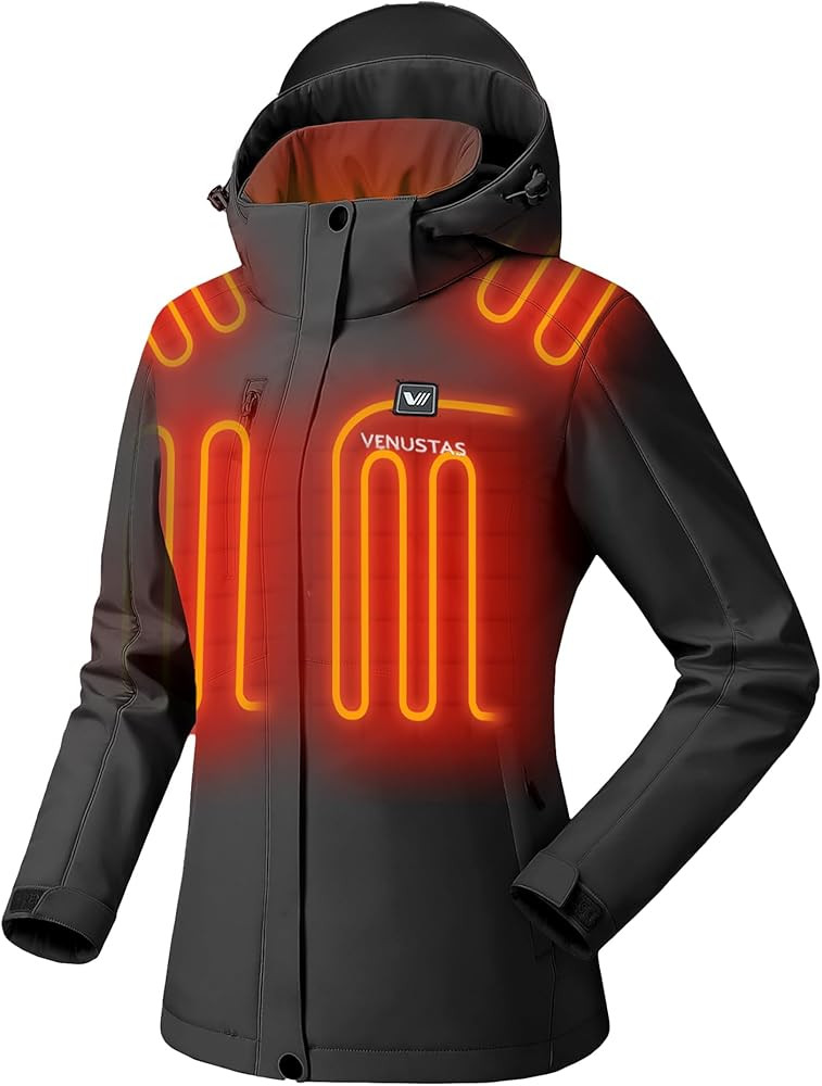 Venustas Women's Heated Jacket with Battery Pack, Windproof Electric Insulated Heated Coat With D... | Amazon (US)