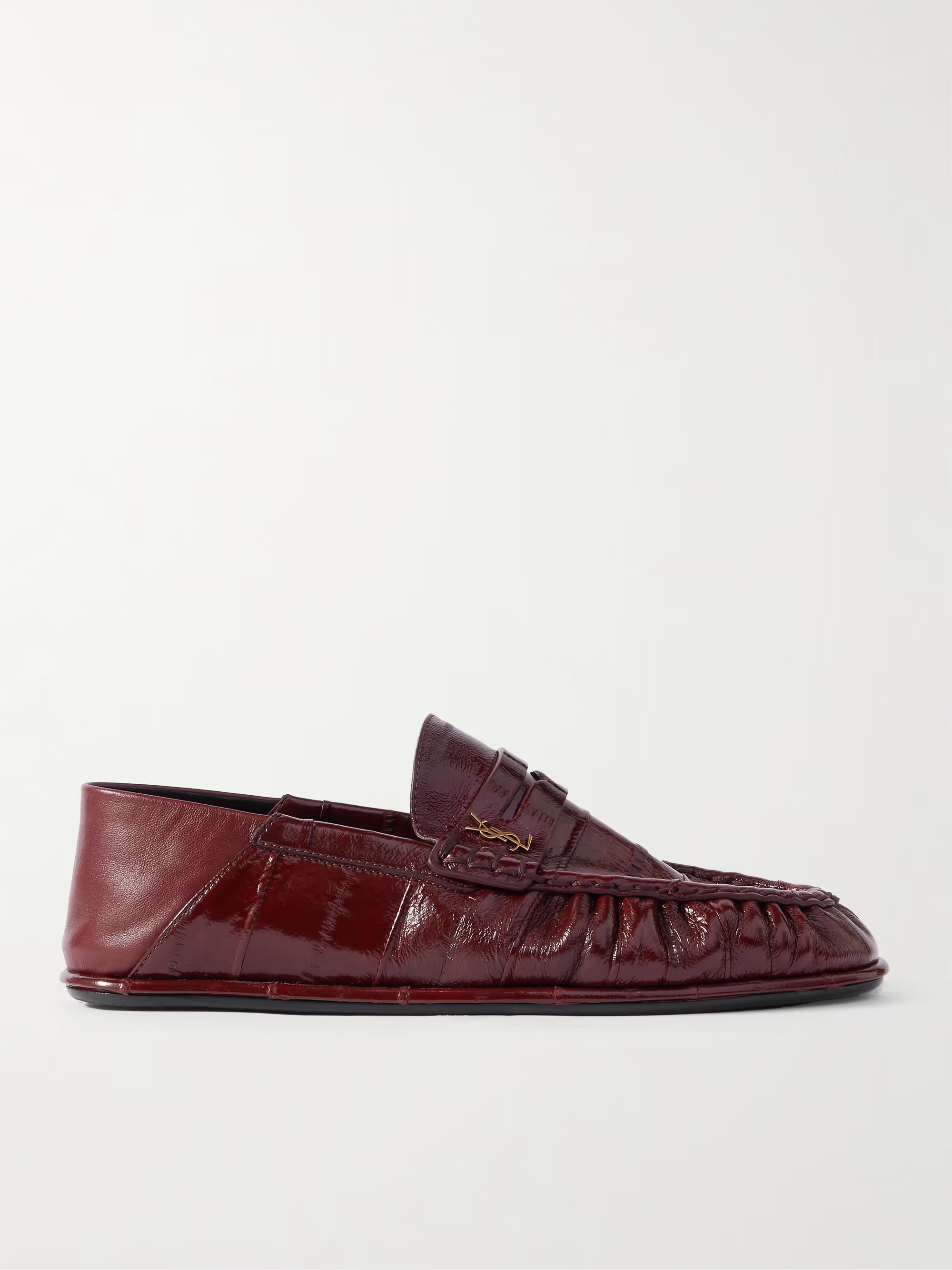 Le Loafer embellished collapsible-heel glossed-eel loafers | NET-A-PORTER (UK & EU)