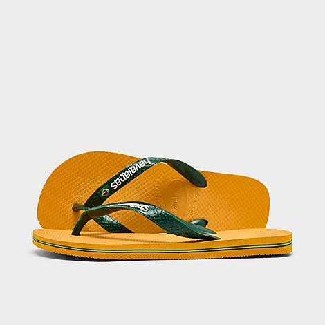 Havaianas Women's Brasil Logo Flip-Flop Sandals in Pop Yellow Size: 6 | Finish Line (US)