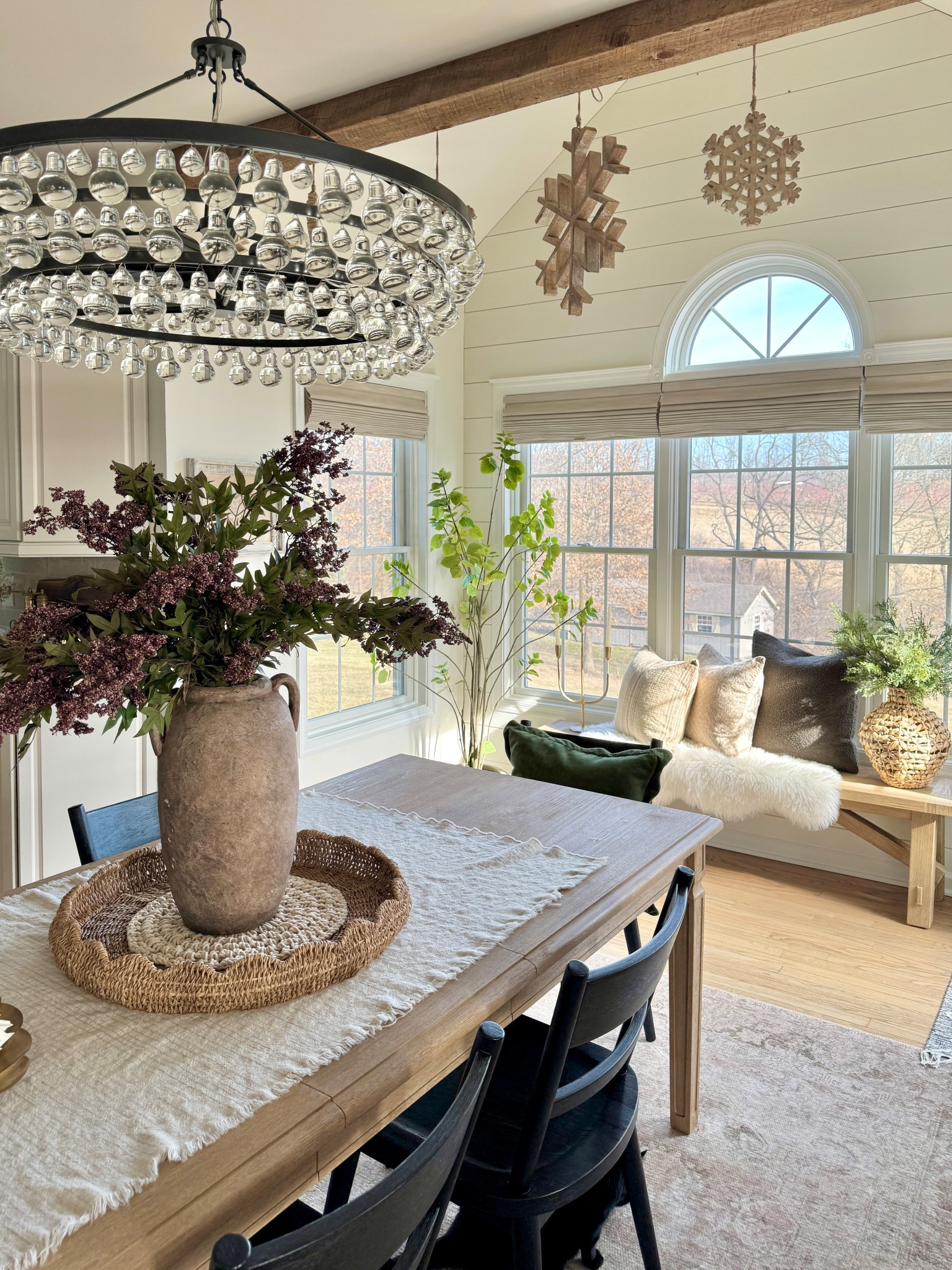 Dusty Plum Stems are back in stock. So perfect for this time of year with their lush dark green leaves and plum colored berries. Also sharing my fave whimsical tree, long bench, area rug, pillow inserts and covers, faux fur sheepskin, candelabra, dining table and chairs. 

#LTKFindsUnder100 #LTKHome #LTKSeasonal