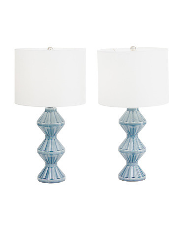 2pk 25in 3 Tiered Textured Ceramic Table Lamps | TJ Maxx