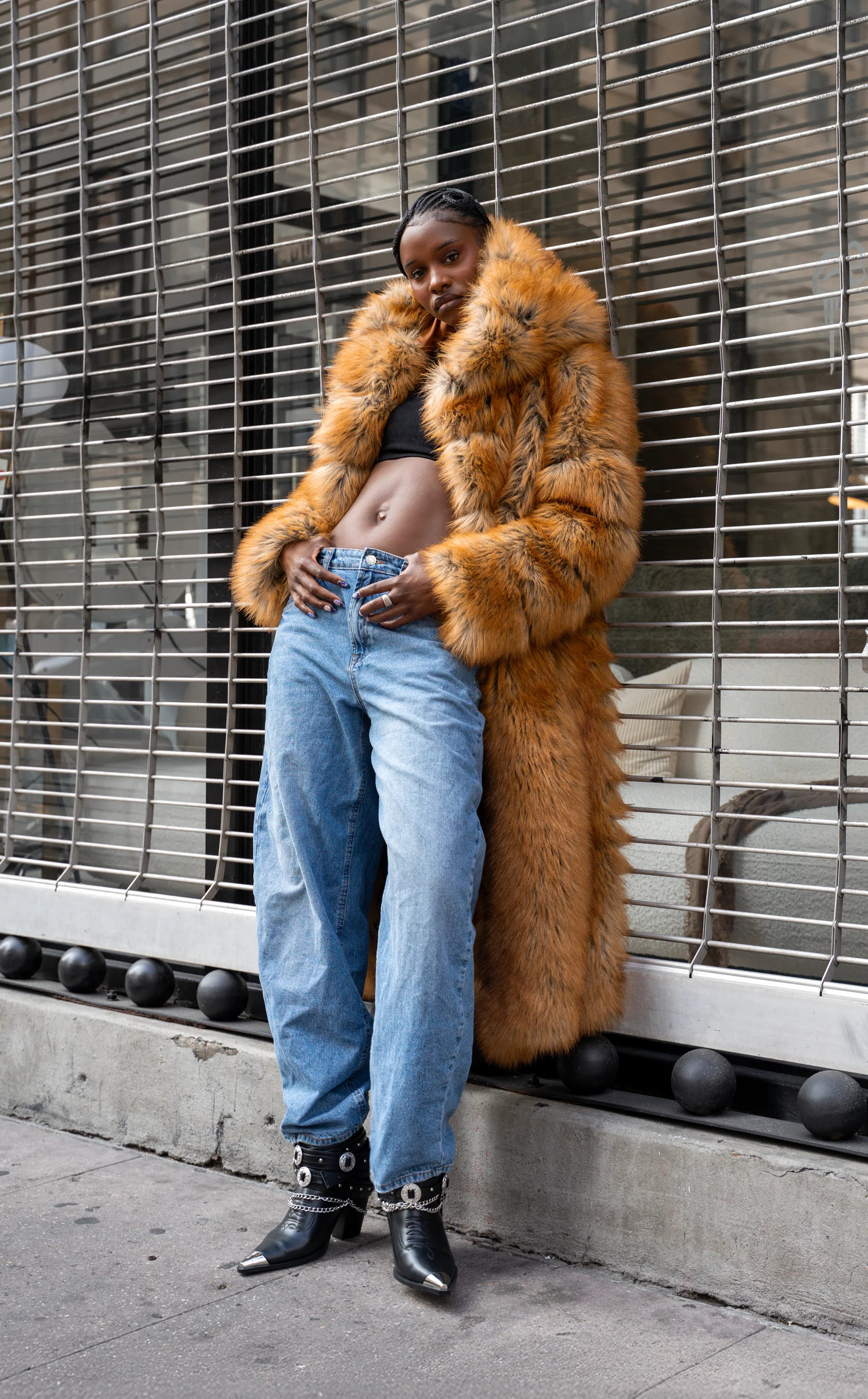 ELIZABETH-TAN FAUX FOX FUR COAT | Azalea Wang