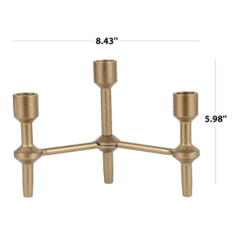 Better Homes & Garden 6" Black Gold Iron Pillar Taper Candle Holder Candelabra | Walmart (US)