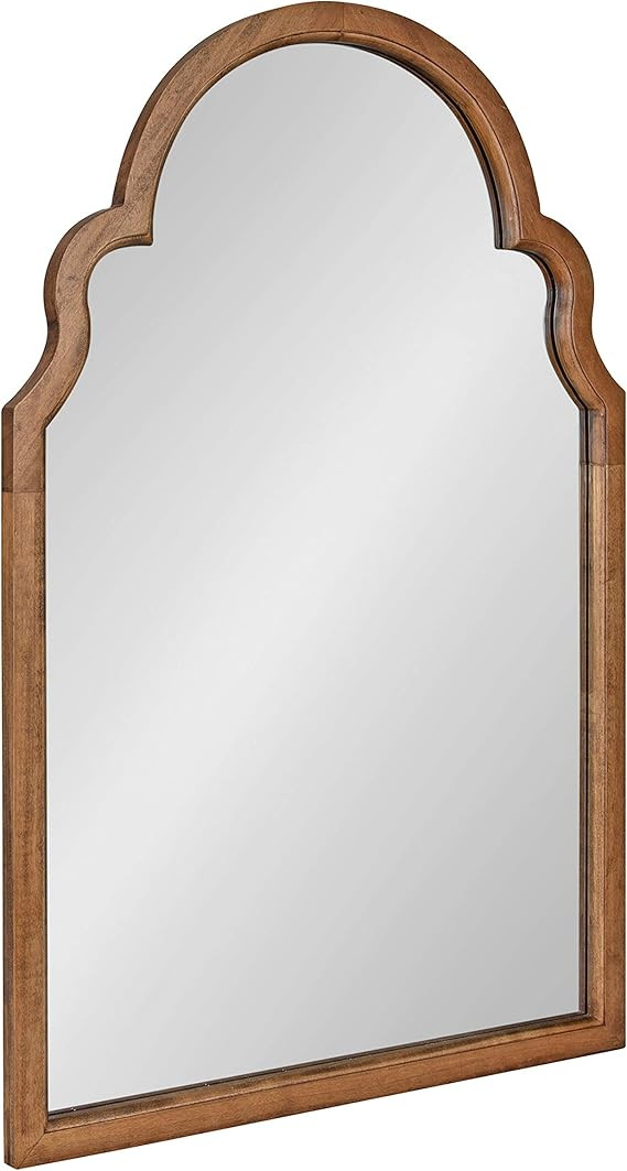 Kate and Laurel Hogan Wooden Arched Wall Mirror, 24 x 36, Rustic Brown, Vintage Moroccan Mirror f... | Amazon (US)