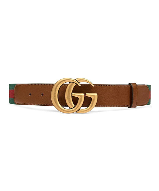 Gucci Women's Belts Brown - Light Brown & Goldtone 'GG' Buckle Signature Stripe Canvas Belt | Zulily