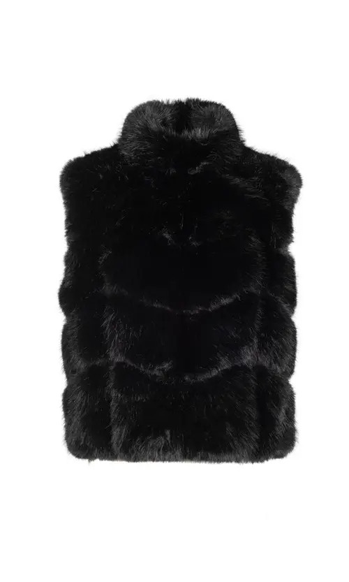 Generation Love Rosario Faux Fur Vest in Black at Nordstrom, Size Large | Nordstrom