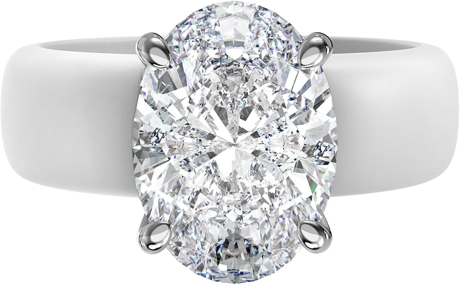 Rinfit Silicone Ring with Stone - Oval Cut Cubic Zirconia Solitaire Engagement Ring for Women - R... | Amazon (US)