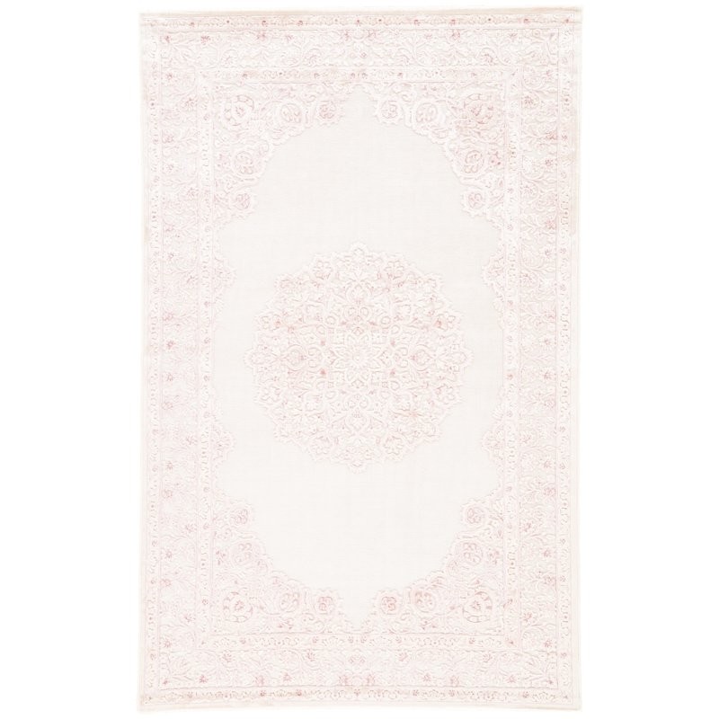 Fontanne Power Loom Ivory/Baby Pink Area Rug | Wayfair North America