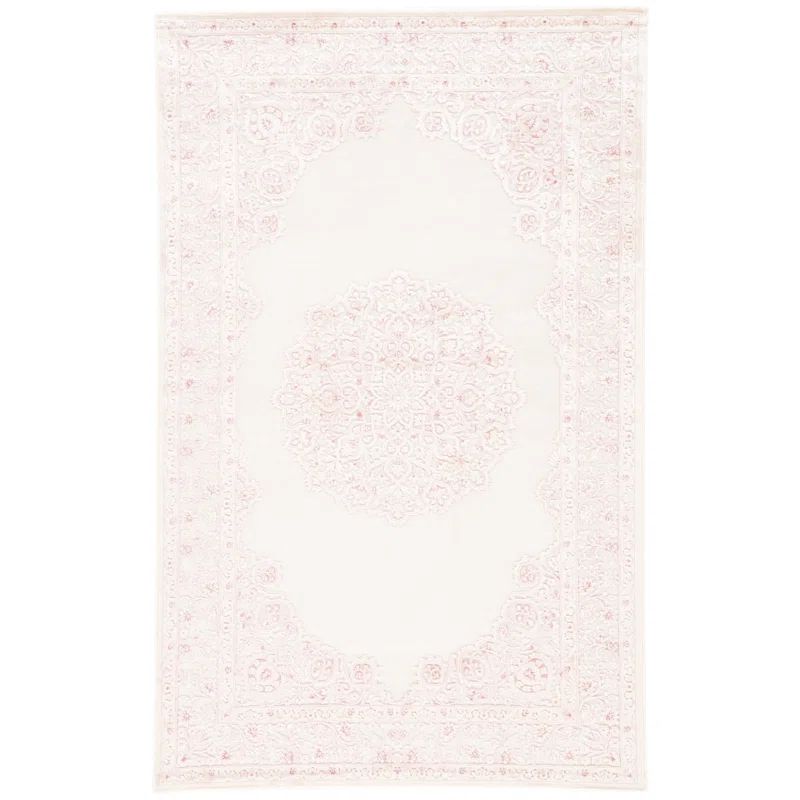 Fontanne Power Loom Ivory/Baby Pink Area Rug | Wayfair North America