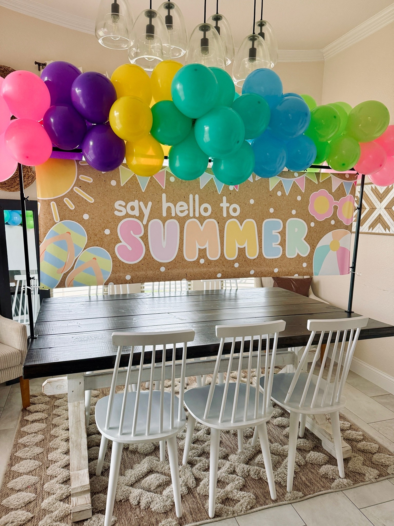 Upped my banner game with adjustable table-top stand. It grips to the table & you can add and remove pieces to make it shorter/ longer! The banner is from ShopGYTO & I linked the balloons - I did sub out the pink for others I had because the pink in the set was darker than I needed!

#LTKmomlife